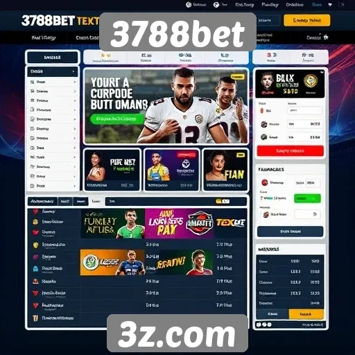 Interface do usuário no site 3788bet